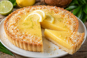 Tarte au citron à la noix de coco fondante et parfumée